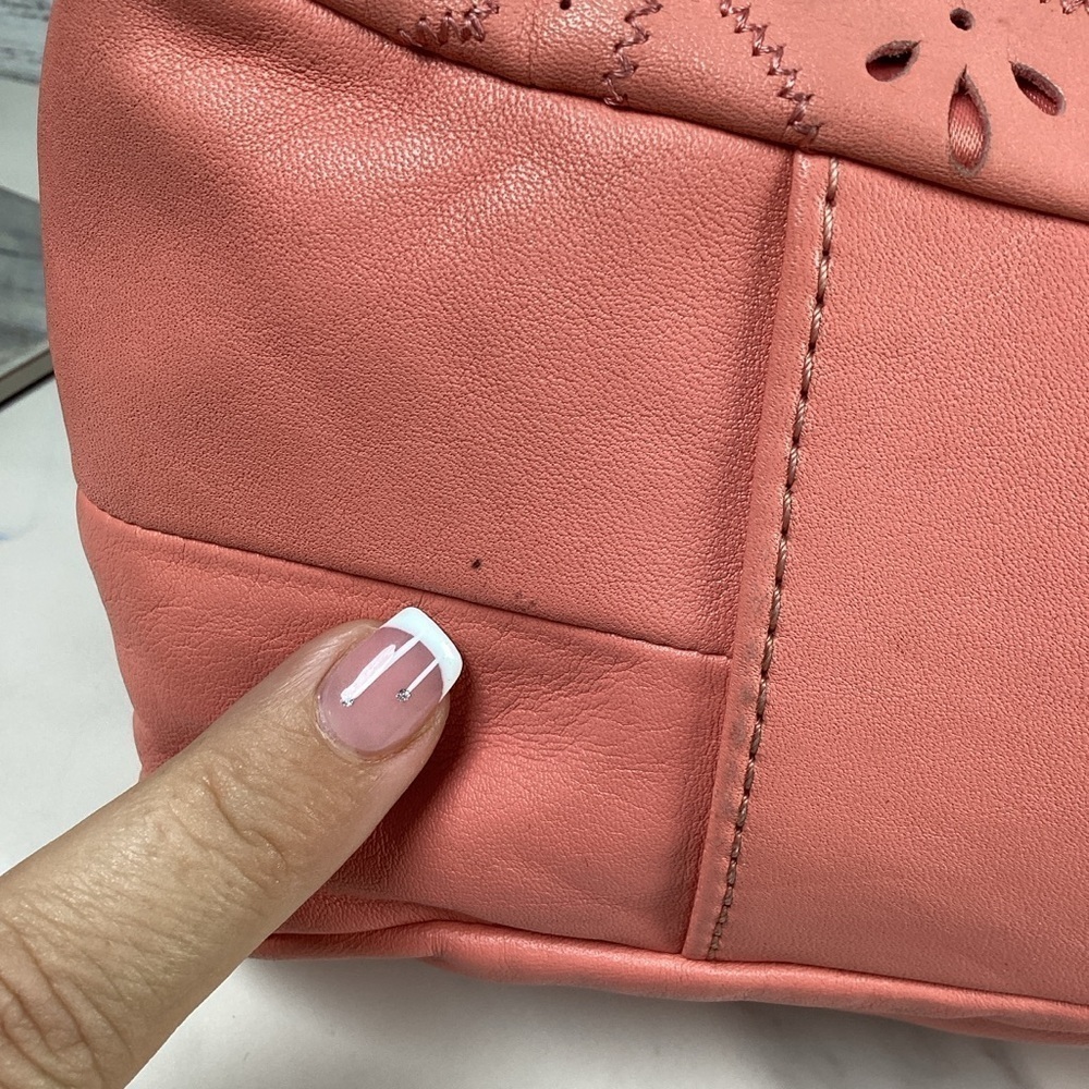 COACH 22485 VINTAGE ASHLEY TOSSED LASER CUT LEATHER SHOULDER BAG PINK CORAL HOB - Picture 15 of 16